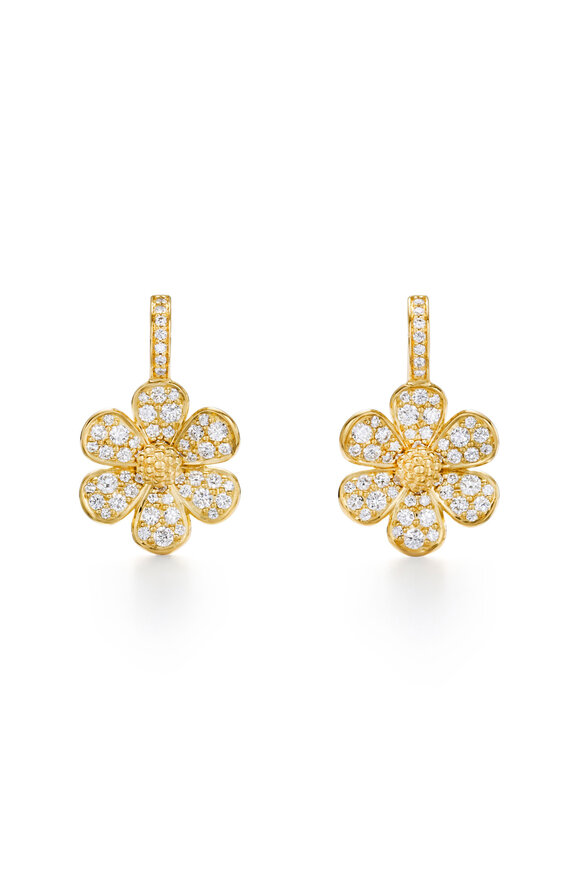 Temple St. Clair 18k Yellow Gold Snow Flower Earrings - view 1