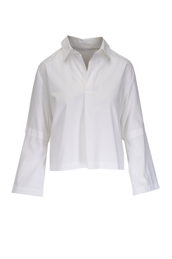 Zero + Maria Cornejo Biker White Cotton Shirt