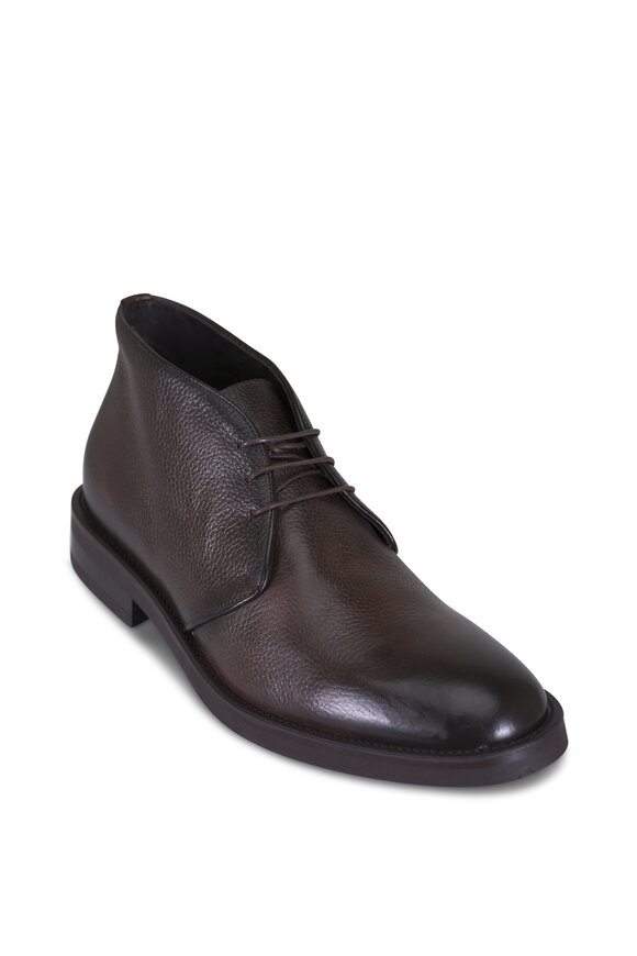 To Boot New York Norfolk Tmoro Brown Grained Leather Lace Up Boot - view 1