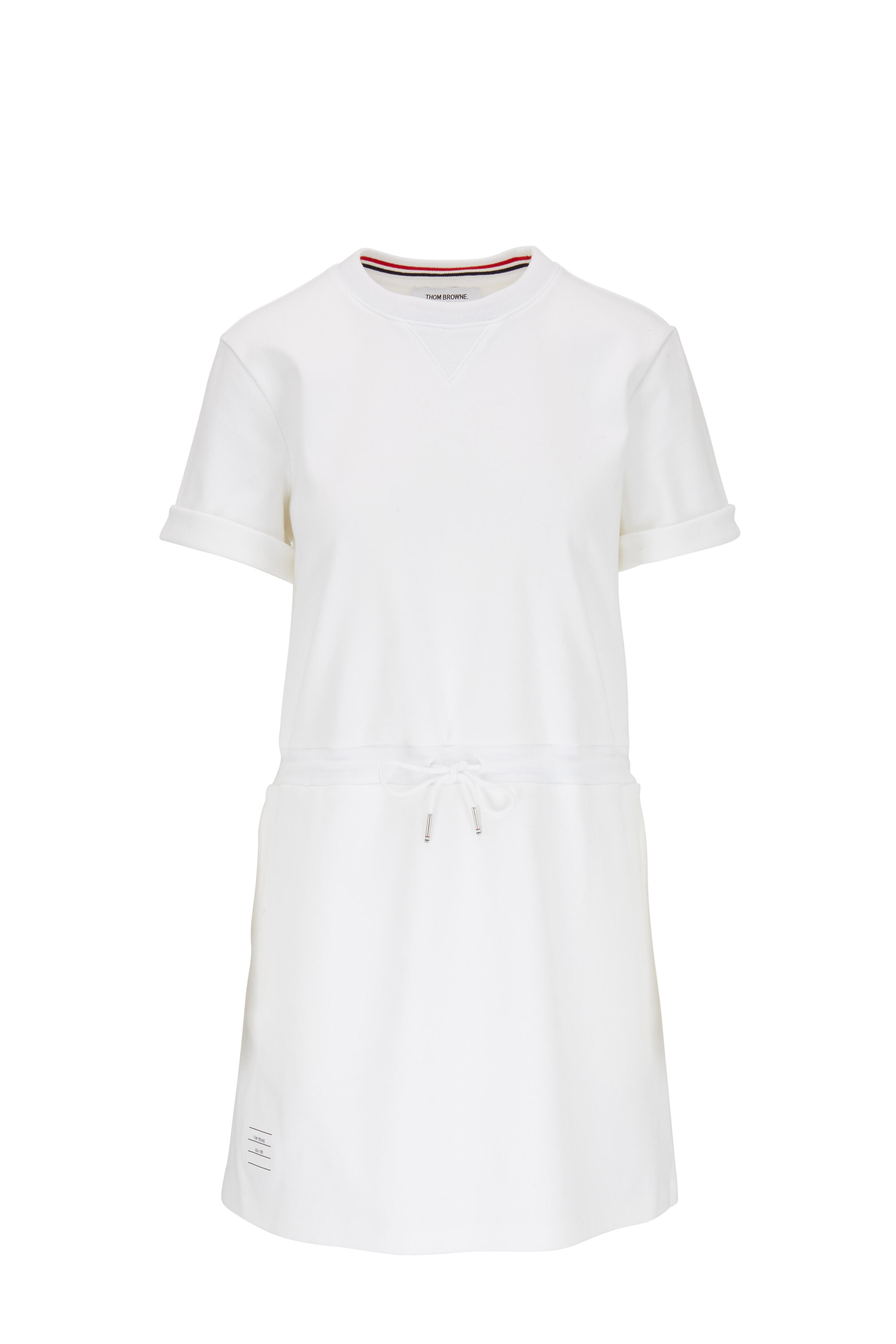 Thom Browne - White Cotton Drawstring T-Shirt Dress