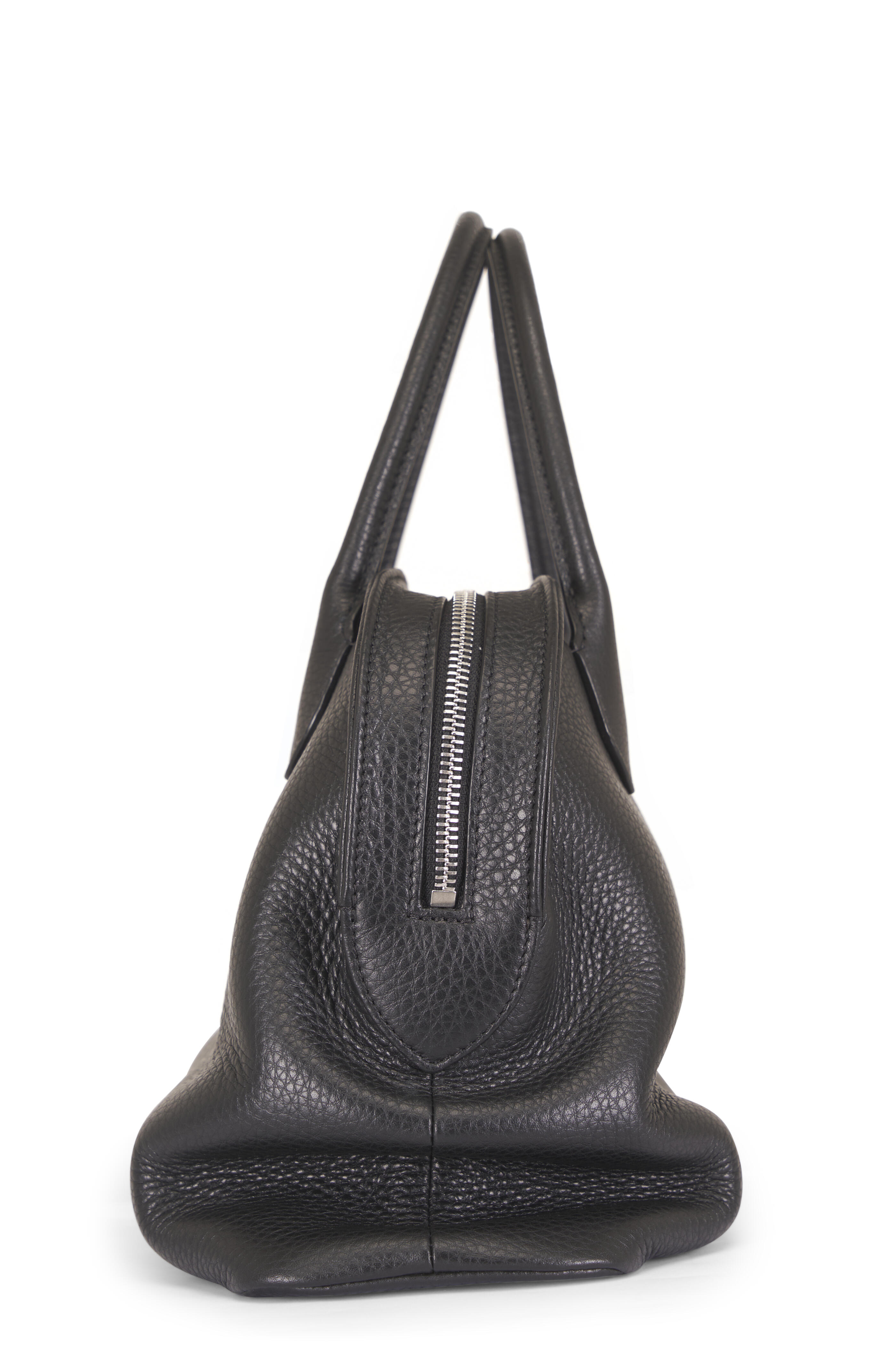 The Row - Nano Agnes 12 Black Grain Leather Shoulder Bag - view 3