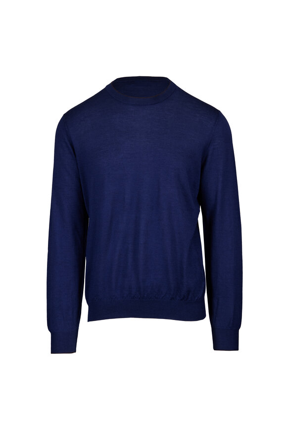 Cesare Attolini Dark Blue Crewneck Sweater - view 1