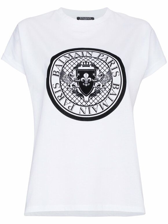 Balmain - White Medallion Graphic T-Shirt