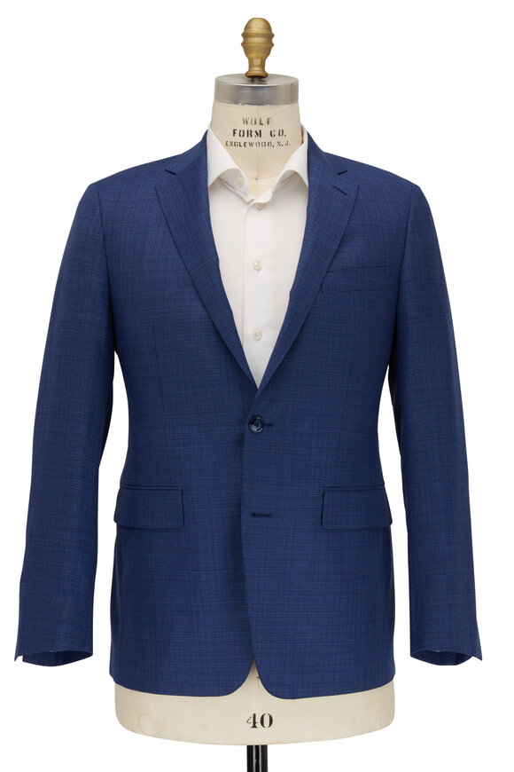 Atelier Munro - Navy Blue Textured Wool Suit