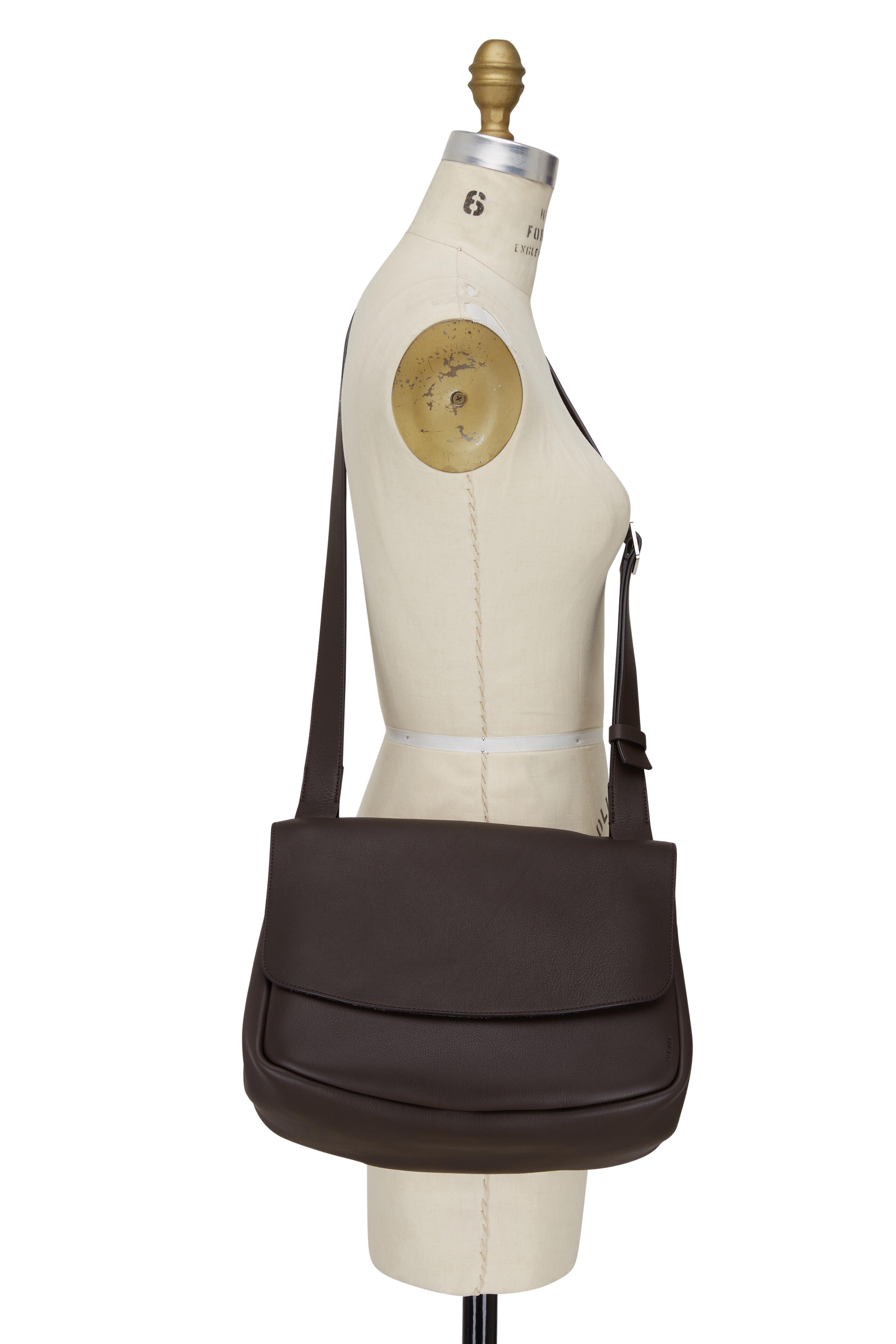 The Row - Mailbag Espresso Grained Leather Small Bag