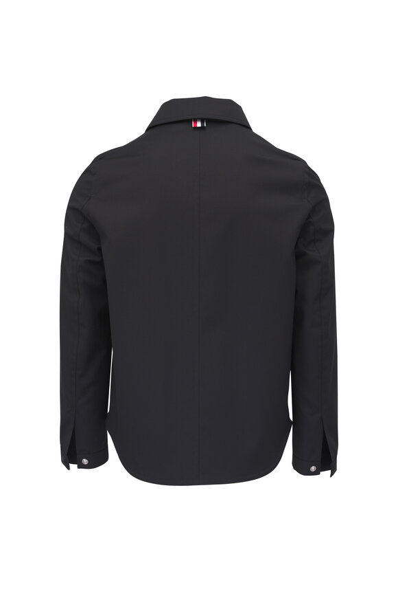 TOM FORD ネイビー ナイロンジャケット Tom Ford - Harrington Black Fine Poplin Jacket | Mitchell Stores