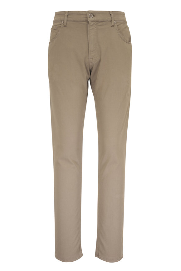 PT Torino Taupe Stretch Cotton &Cashmere Five Pocket Pant - view 1