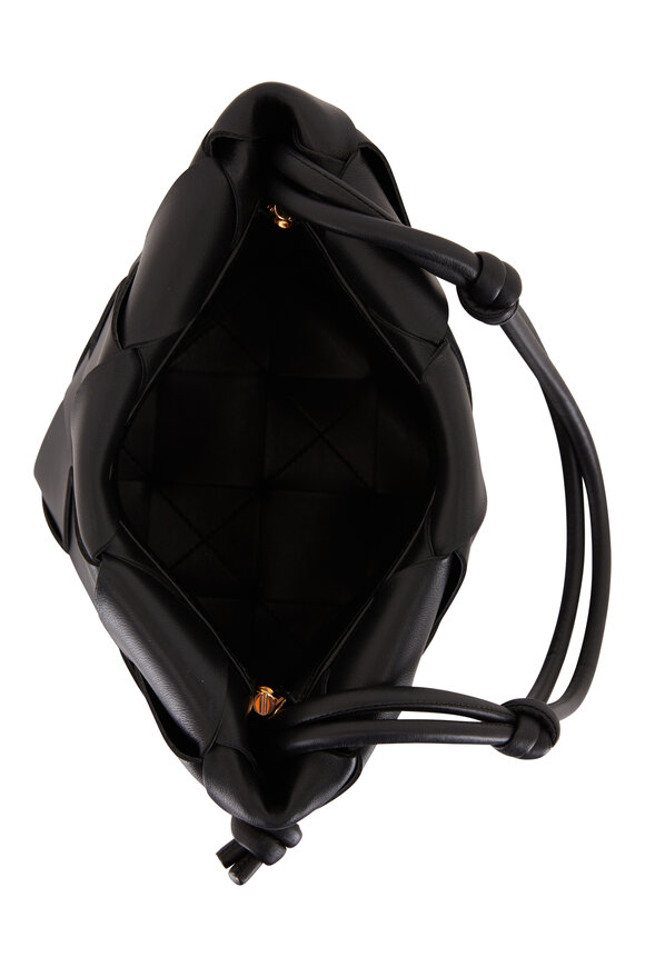 Bottega Veneta - Black Woven Leather Bucket Bag