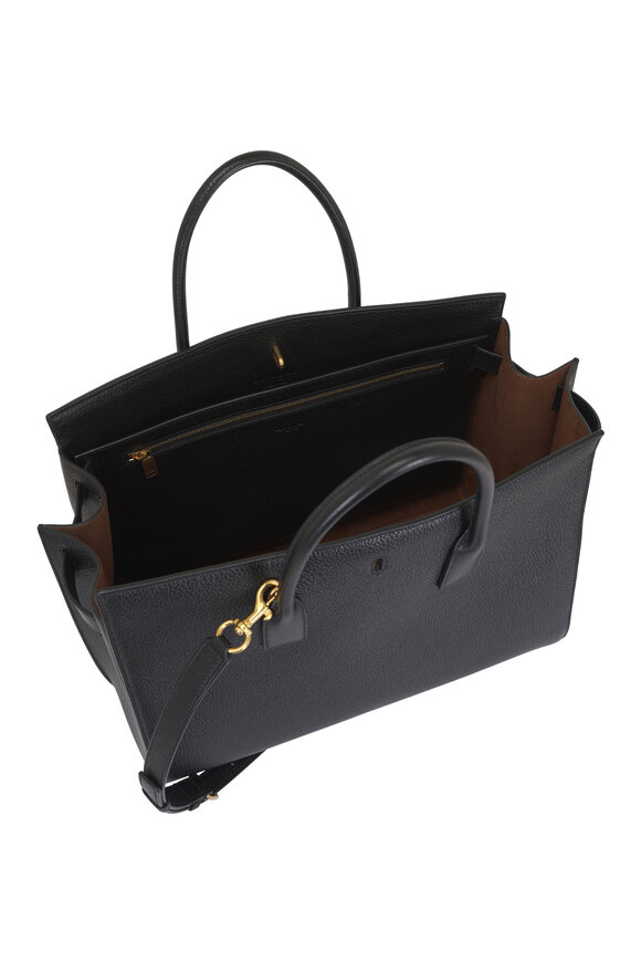 Saint Laurent Large Sac De Jour Black Grained Leather Bag - view 5