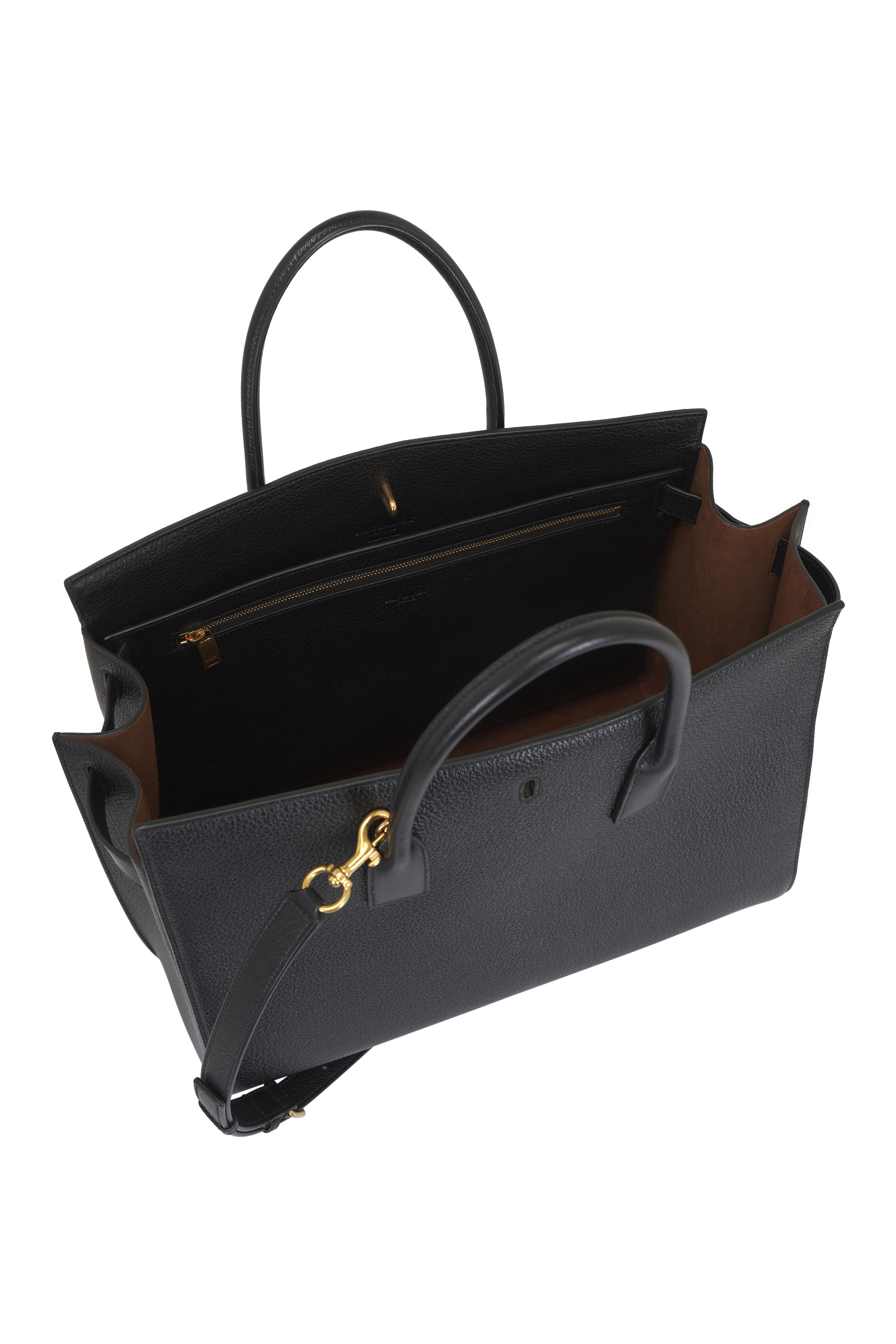 Saint Laurent - Large Sac De Jour Black Grained Leather Bag