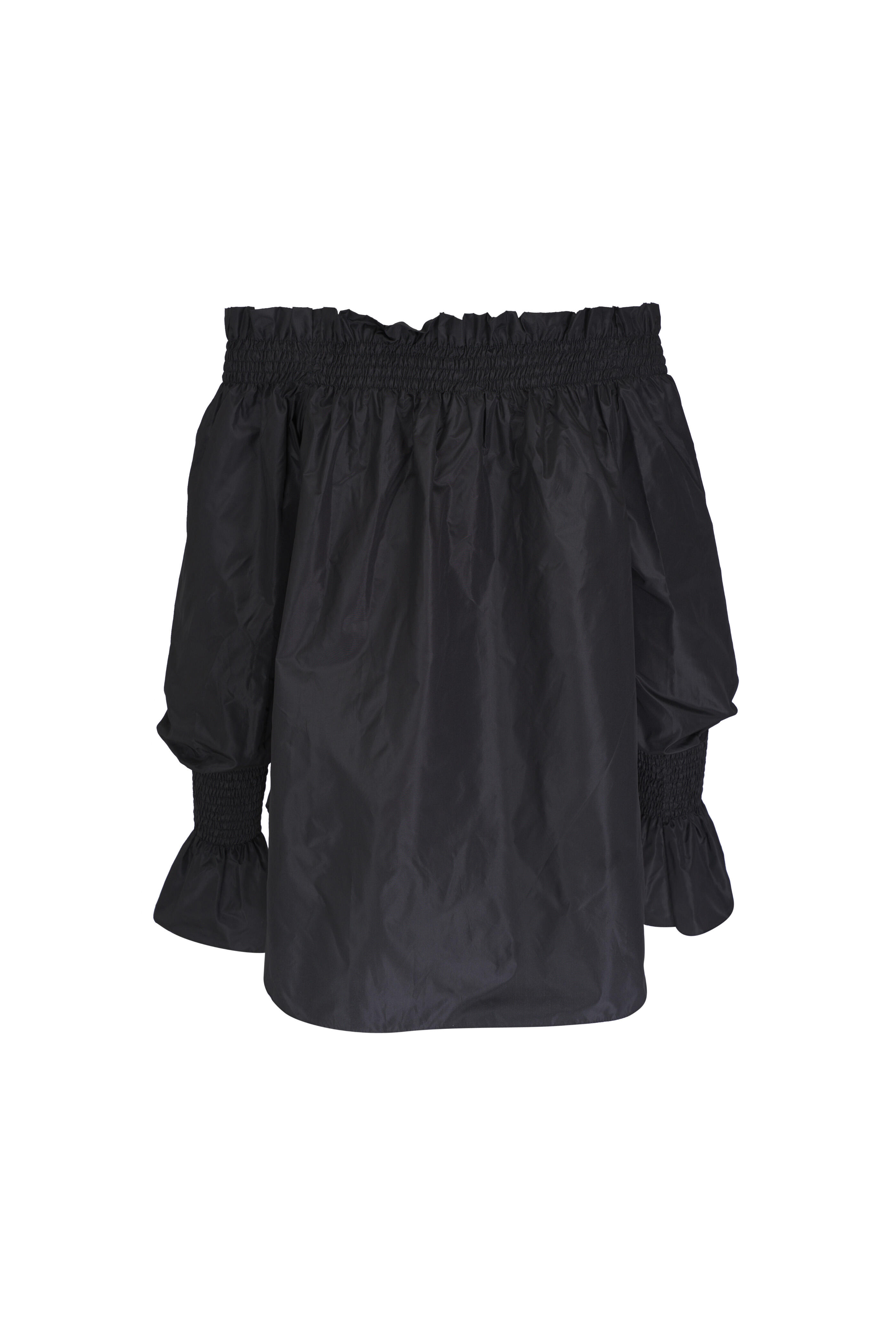 Adam Lippes - Black Off-The-Shoulder Silk Blouse