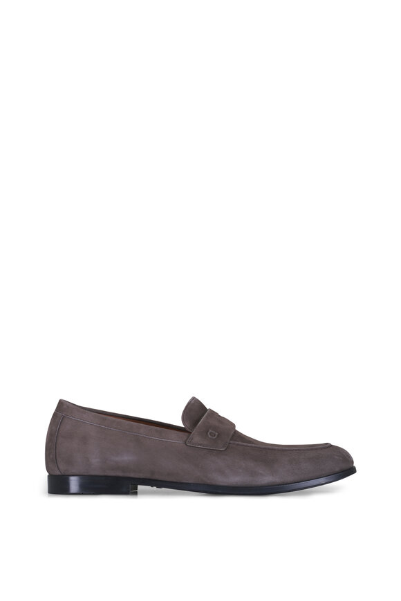 Ferragamo Tiberio Gray Suede Loafer - view 2