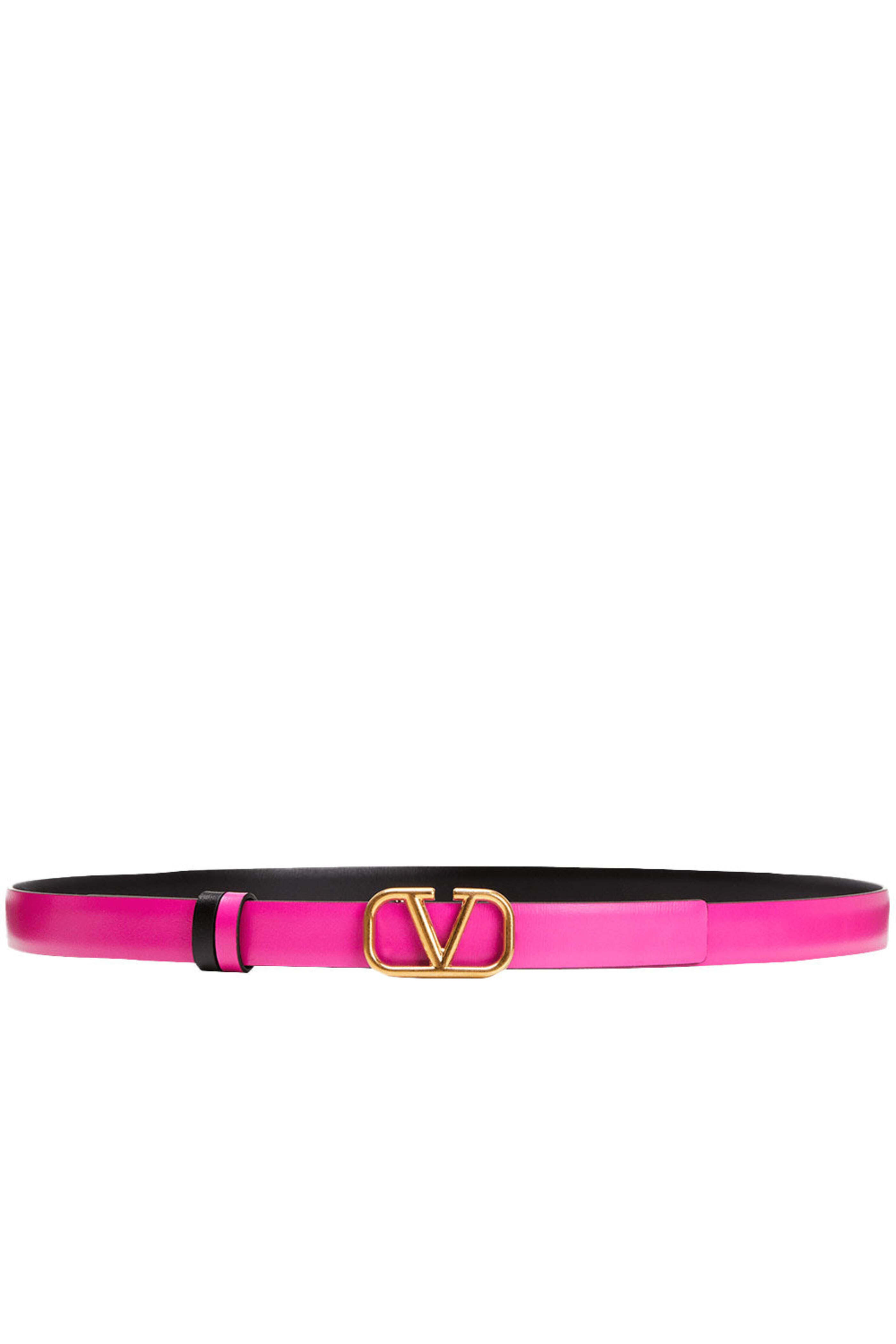 Valentino Garavani - Reversible VLogo Signature Belt in Pink & Nero