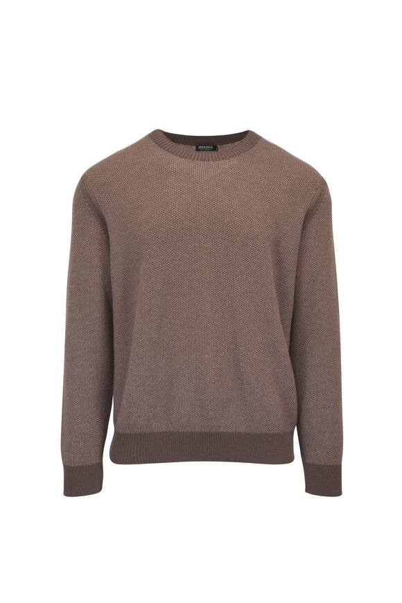 ZEGNA ゼニア　OASI CASHMERE オアジ　カシミヤ　ニット ZEGNA Oasi Nubuck-Trimmed Cashmere Half-Zip Sweater for Men