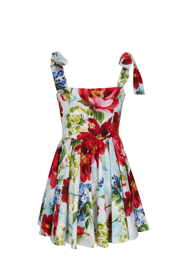 Dolce & Gabbana - Multicolor Floral Cotton Mini Sun Dress