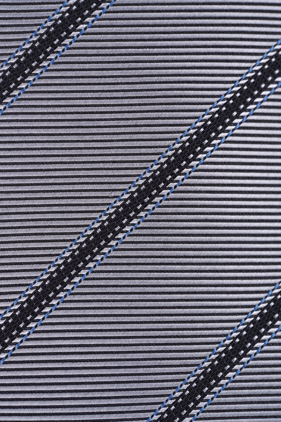 Canali Light Gray Stripe Silk Necktie - view 2