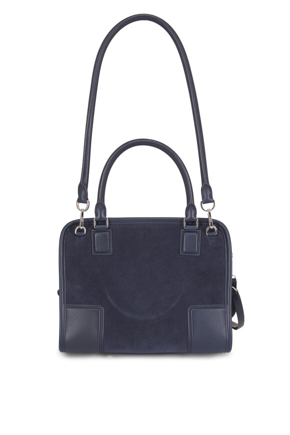 Loewe Small Amazona 180 Deep Navy Suede Top Handle Bag - view 4