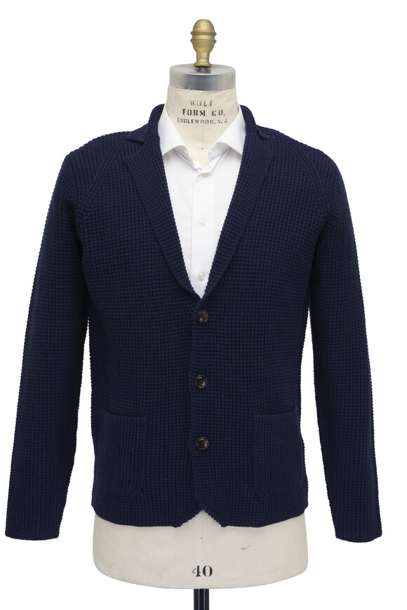 Peter Millar - Birch Navy Blue Cashmere & Wool Sweater Blazer