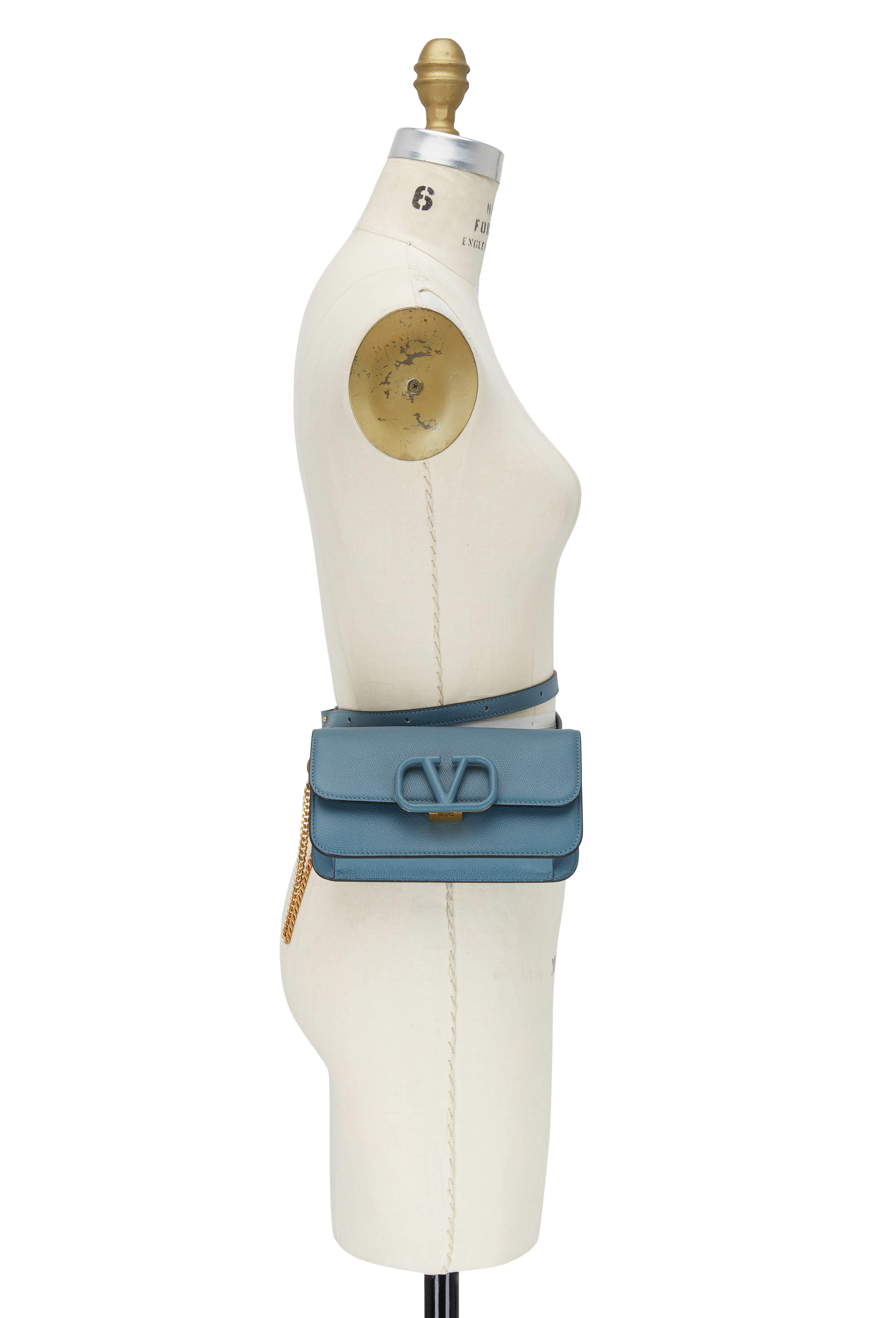 Buy Valentino Garavani Small Vsling Wallet On Chain Bag In Blue