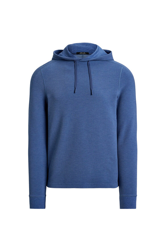 RLX Ralph Lauren Blue Tech Waffle Knit Hoodie - view 4