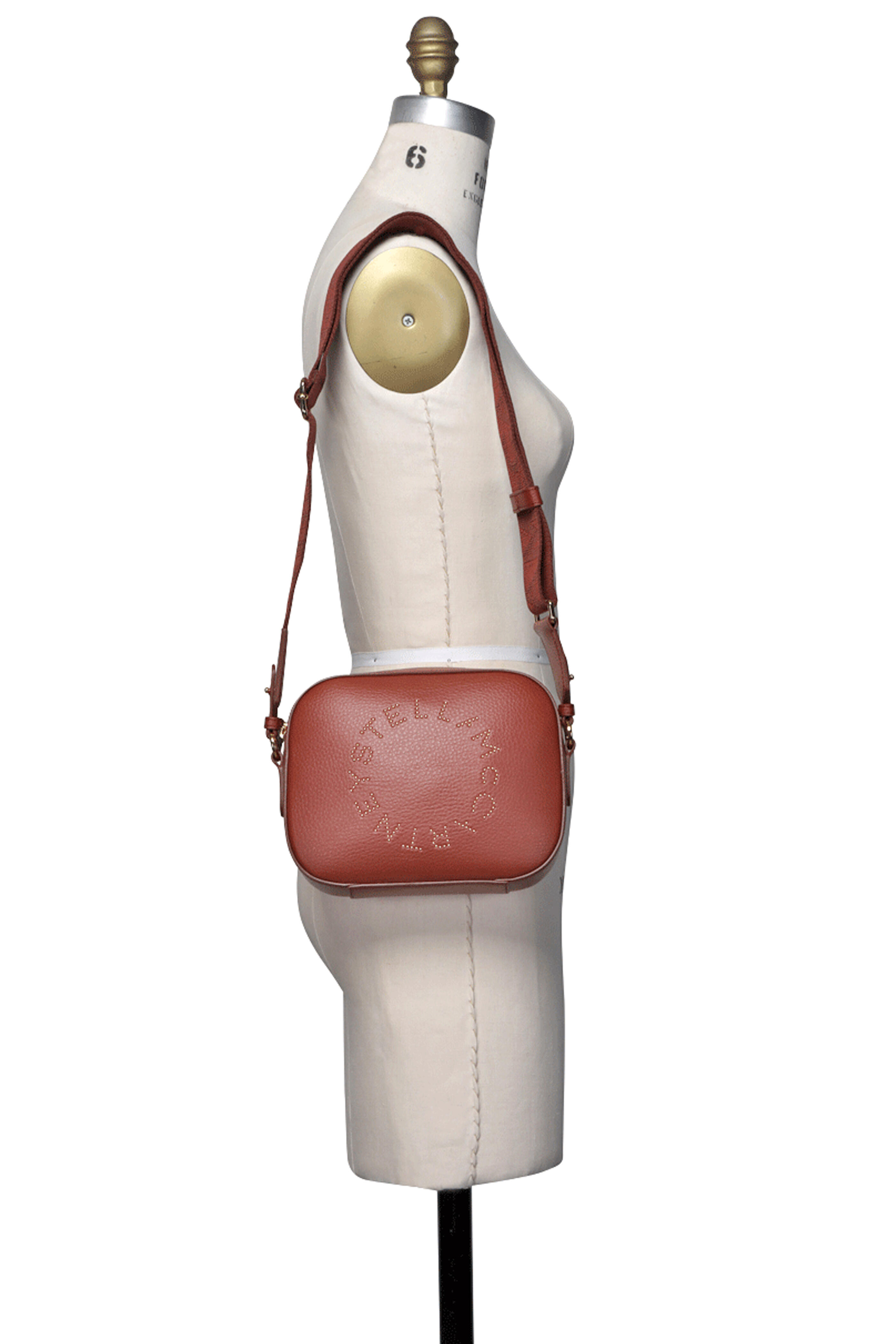 Stella McCartney - Small Embossed Auburn Vegan Leather Camera Bag