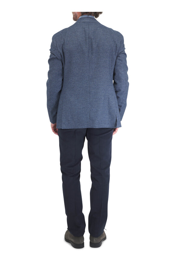 Maurizio Baldassari Santini Air Blue Herringbone Flannel Sport Shirt - view 3
