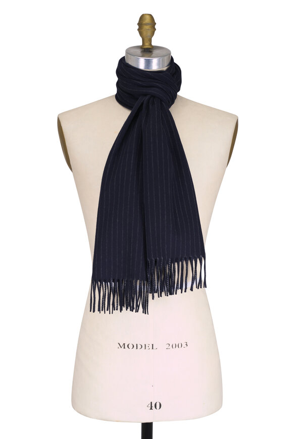 Loro Piana - Navy Blue Baby Cashmere Scarf | Mitchell Stores Loro Piana - Navy Blue Baby Cashmere Scarf | Mitchell Stores