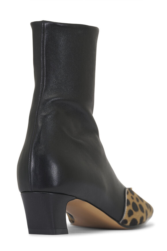 Khaite Nevada Black Hyena Print Low Stretch Leather Boot - view 4