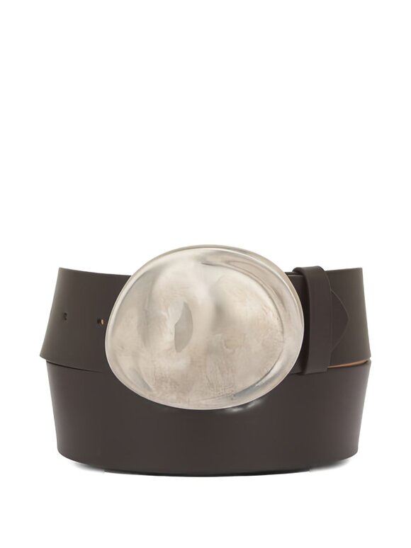 Khaite Keefe Dark Brown Leather Belt, 35mm - view 3