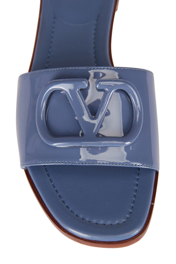 Valentino Garavani VLogo Polvere Blue Slide - view 4