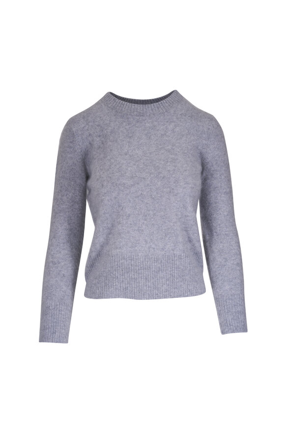 Veronica Beard Pippen Heather Gray Brushed Cashmere Sweater