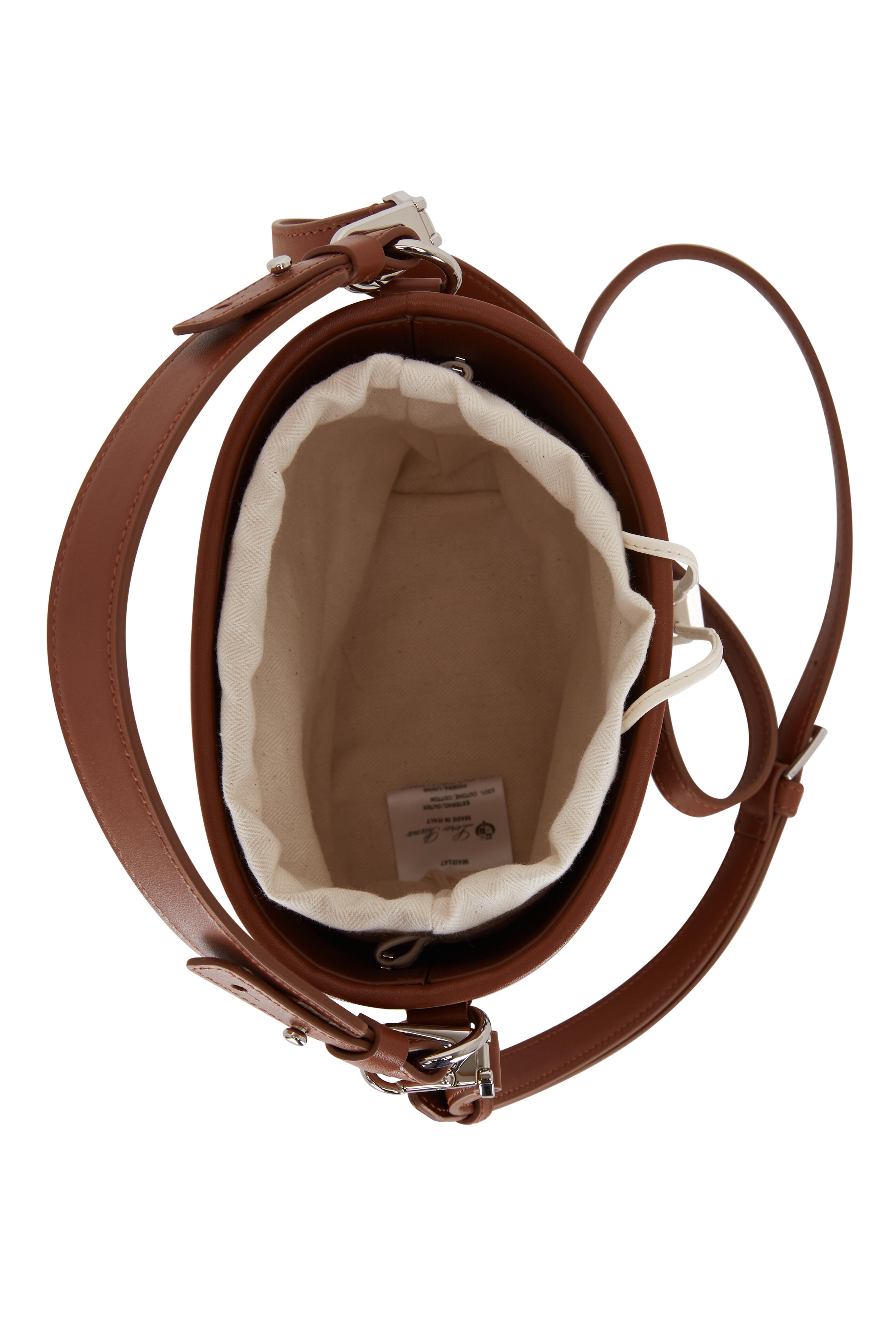 Loro Piana - Artemis Saddle Brown & Navy Weaved Bucket Bag