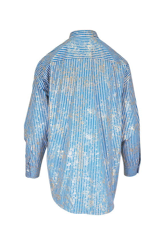 Odeeh - Blue Roman Stripe Cotton Shirt