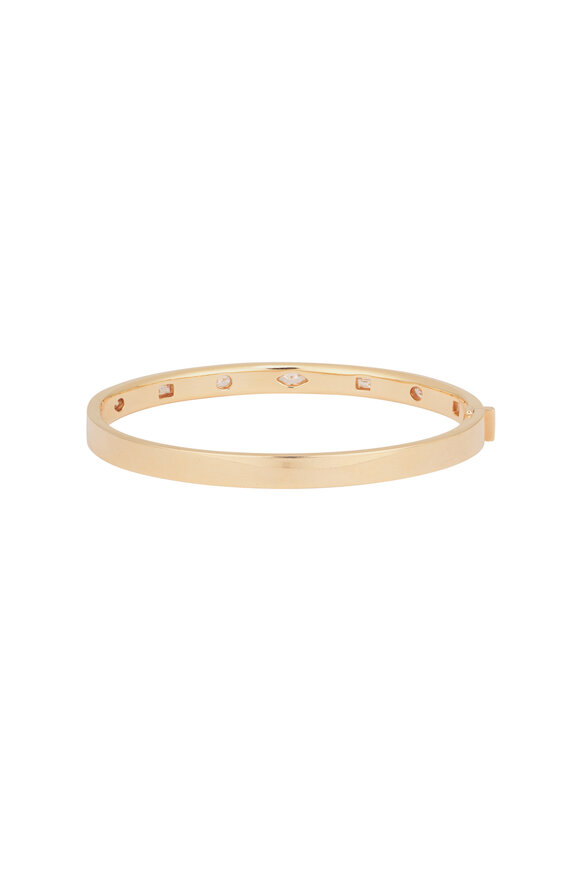 Kwiat 18k Rose Gold Fancy Diamond Slim Stack Bangle - view 3
