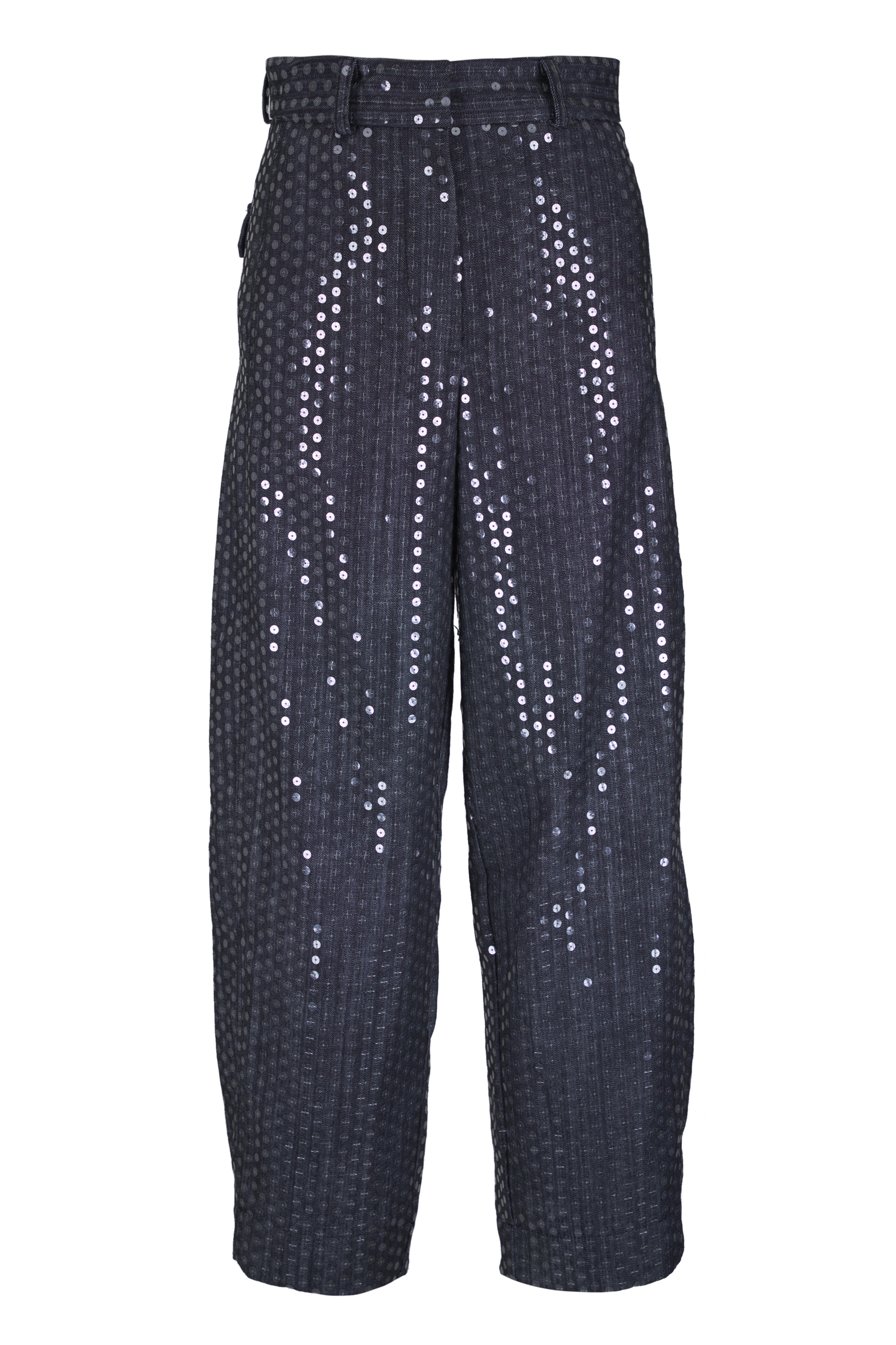 Odeeh - Jet Black Sequins Serge Pant - view 1