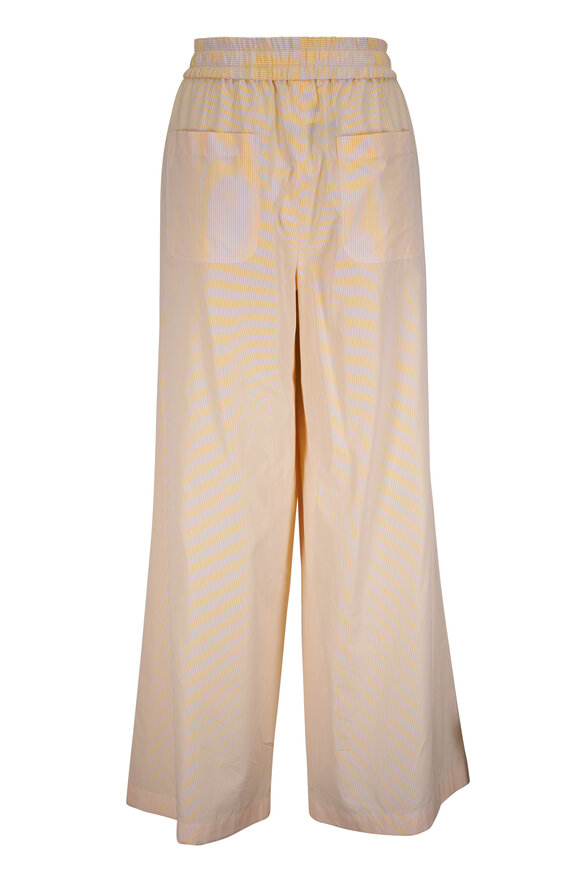 TWP Main St Ivory & Yellow Cotton Drawstring Pant - view 4