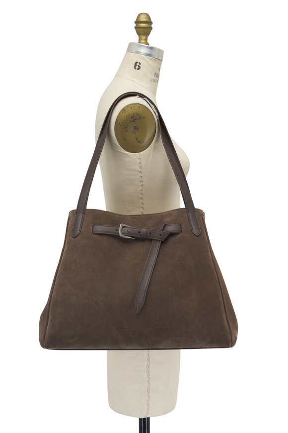 Brunello Cucinelli - Torba Brown Suede Shoulder Strap Bag