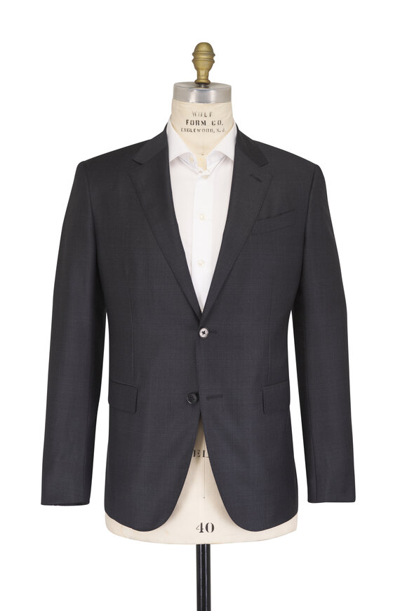 Zegna Trofeo Dark Gray Overcheck Suit - view 2