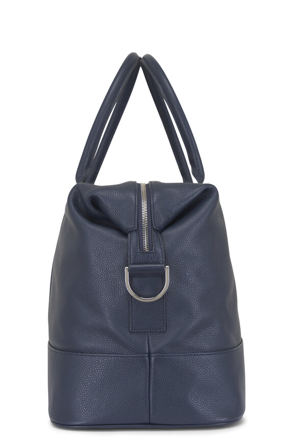 Want Les Essentiels Kelowna Navy Leather Weekender Bag - view 3