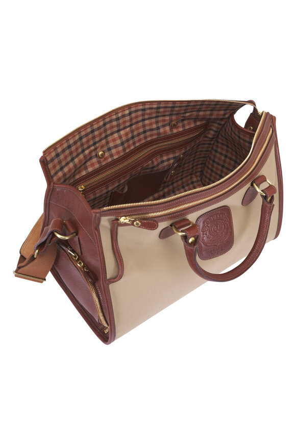 Ghurka Stash No. 67 Khaki Twill & Chestnut Leather Tote - view 4