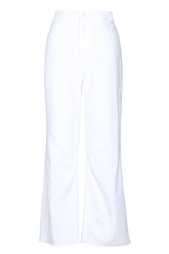 L'Agence Blanc Wanda Wide Leg Cropped Jean