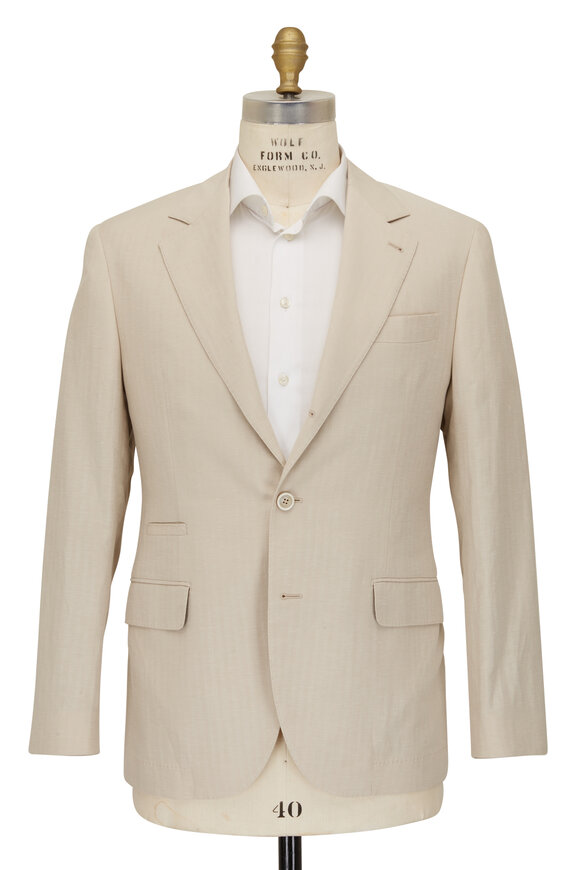 Brunello Cucinelli - Light Beige Linen, Silk & Cotton Suit