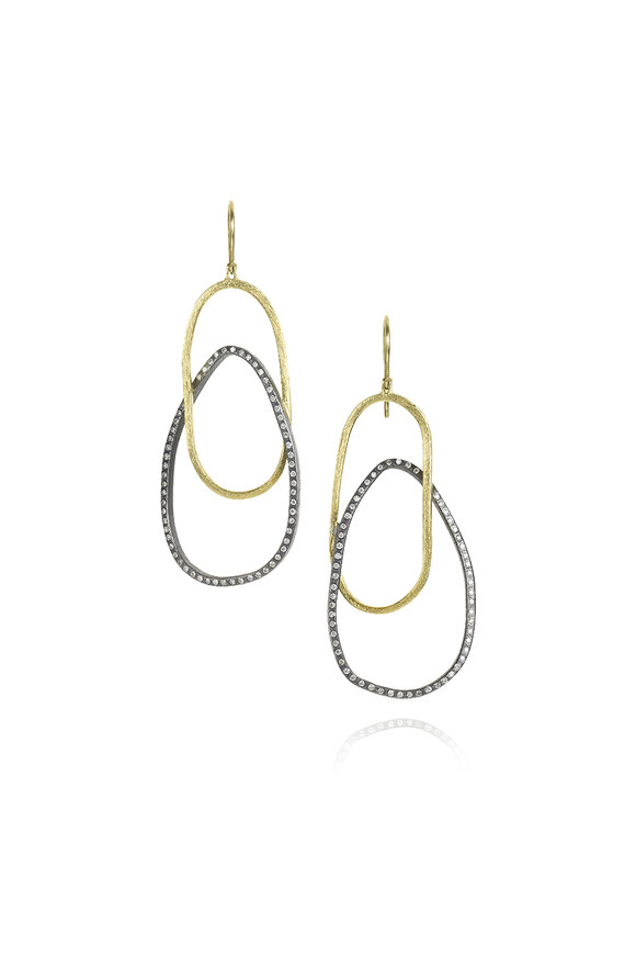 Todd Reed - 18K Yellow Gold & Silver Double Hoop Earrings