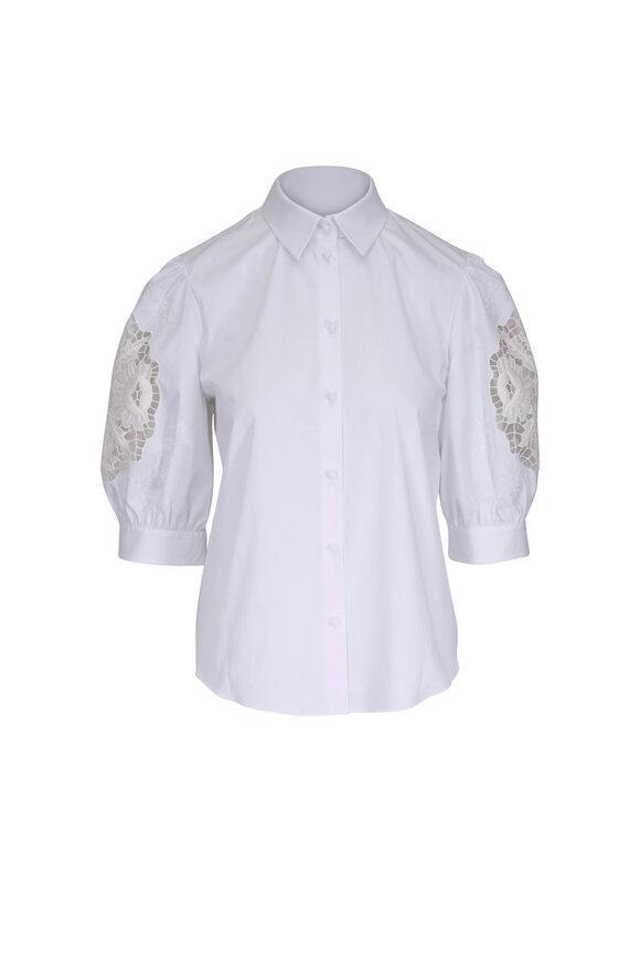 Valentino White Cotton Poplin Blouse - view 1