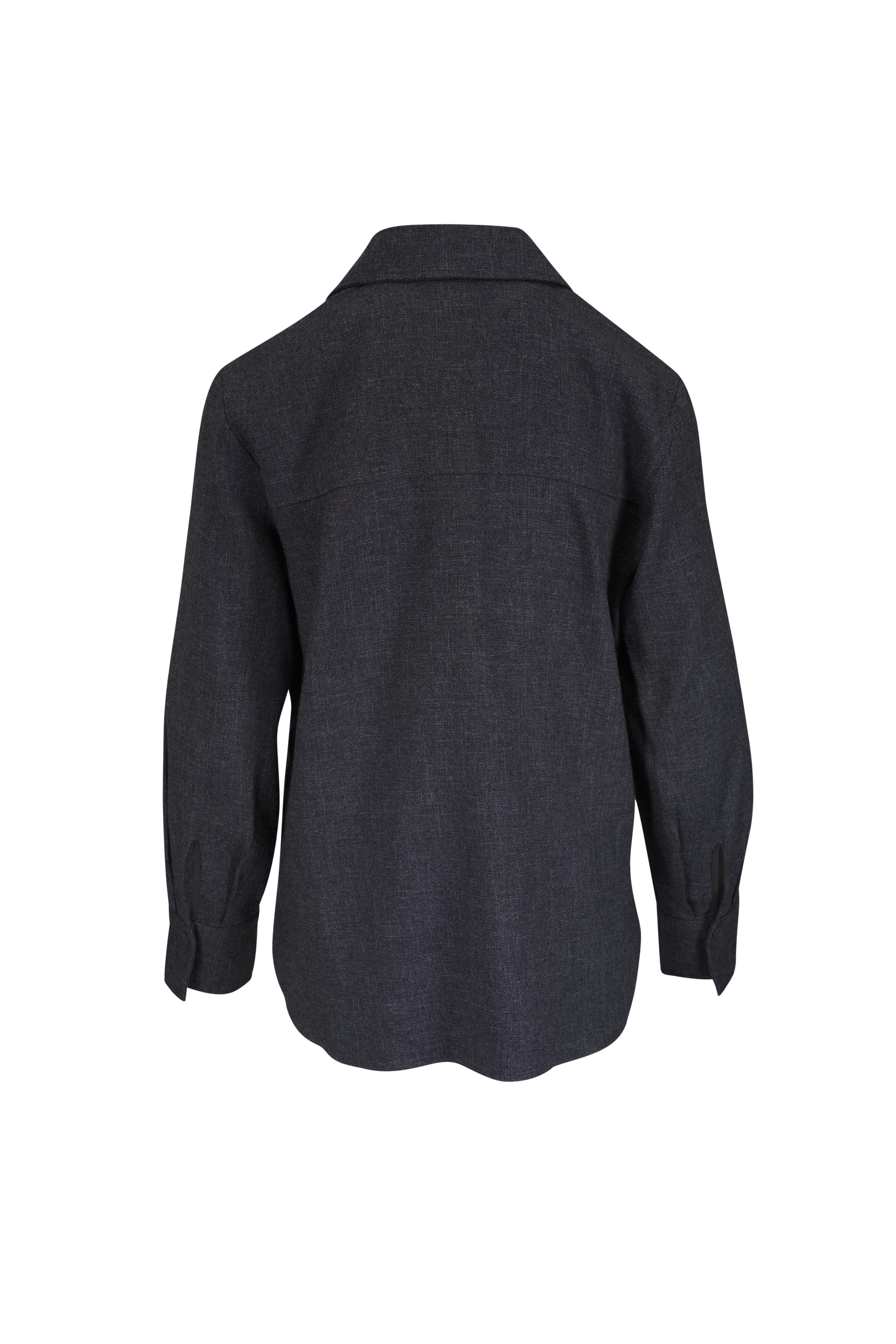 Vince - Medium Heather Gray Relaxed Button Up Shirt