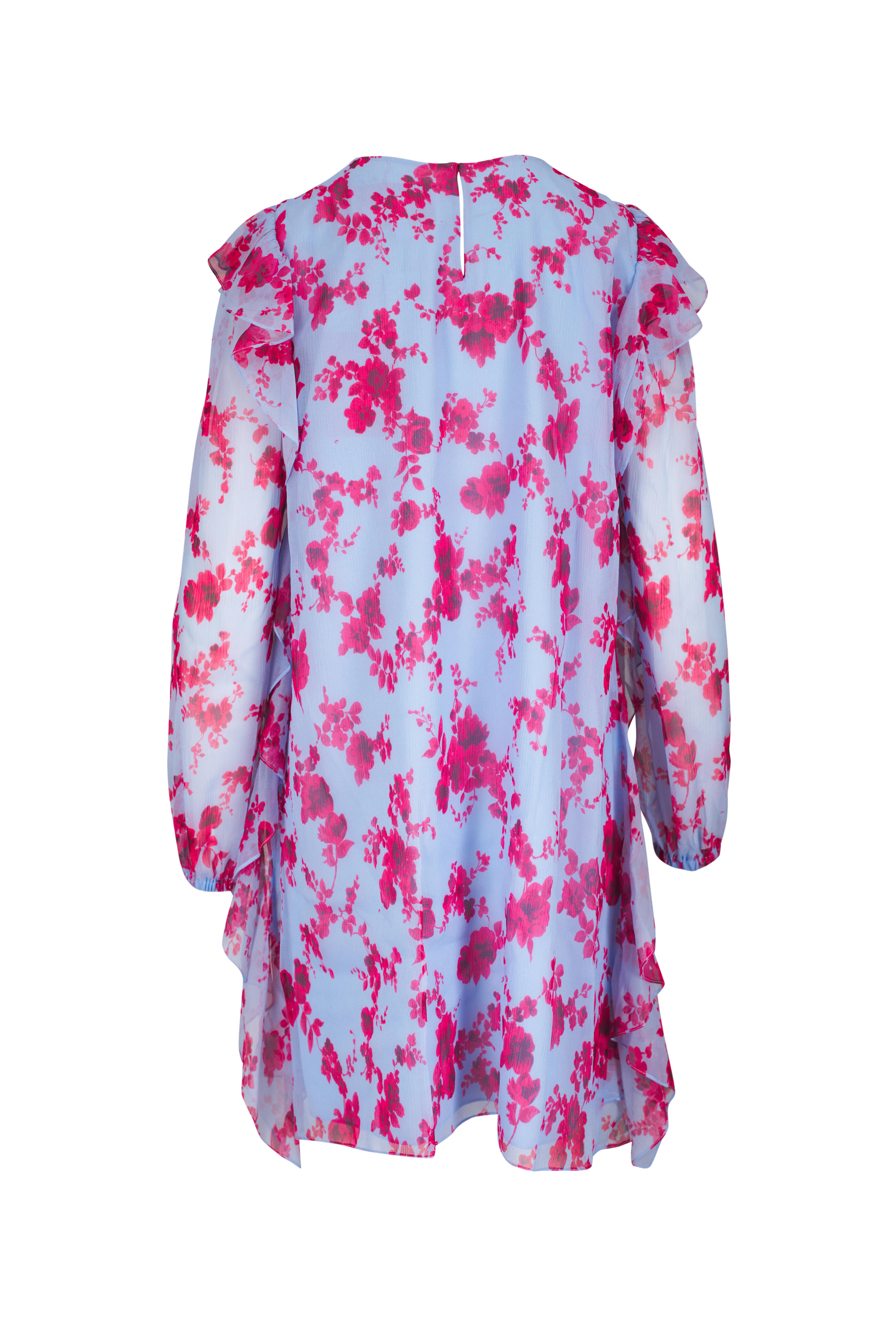 Carolina Herrera - Celeste Multi Chiffon Floral Print Mini Dress