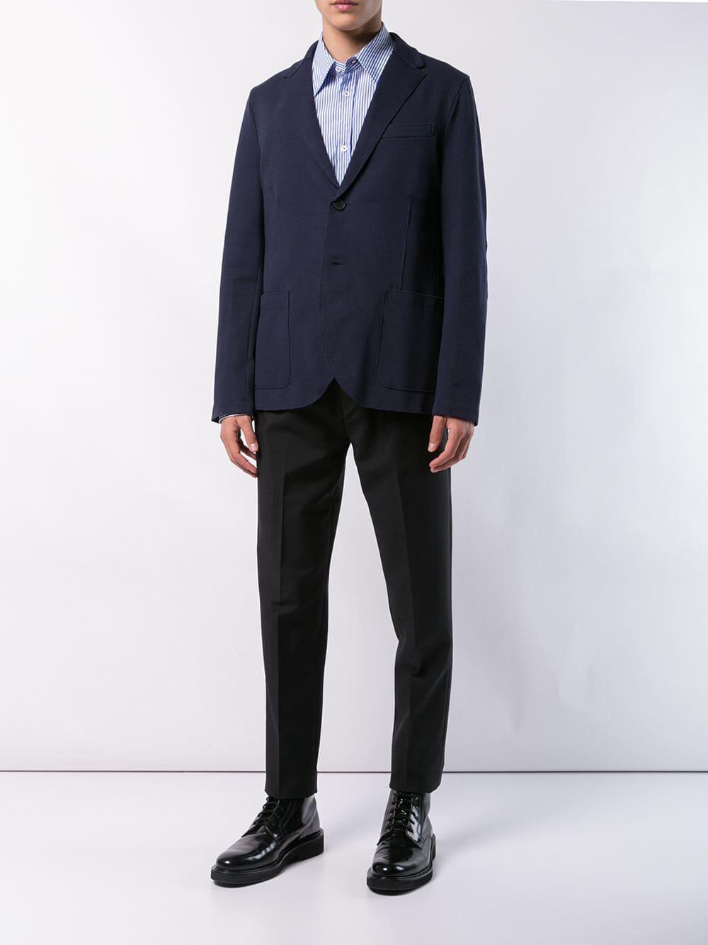 Harris Wharf - Navy Blue Piqué Sportcoat