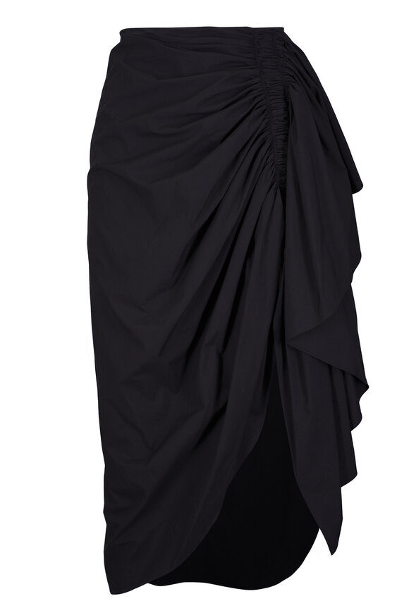 Michael Kors Collection Black Ruched Pareo Skirt