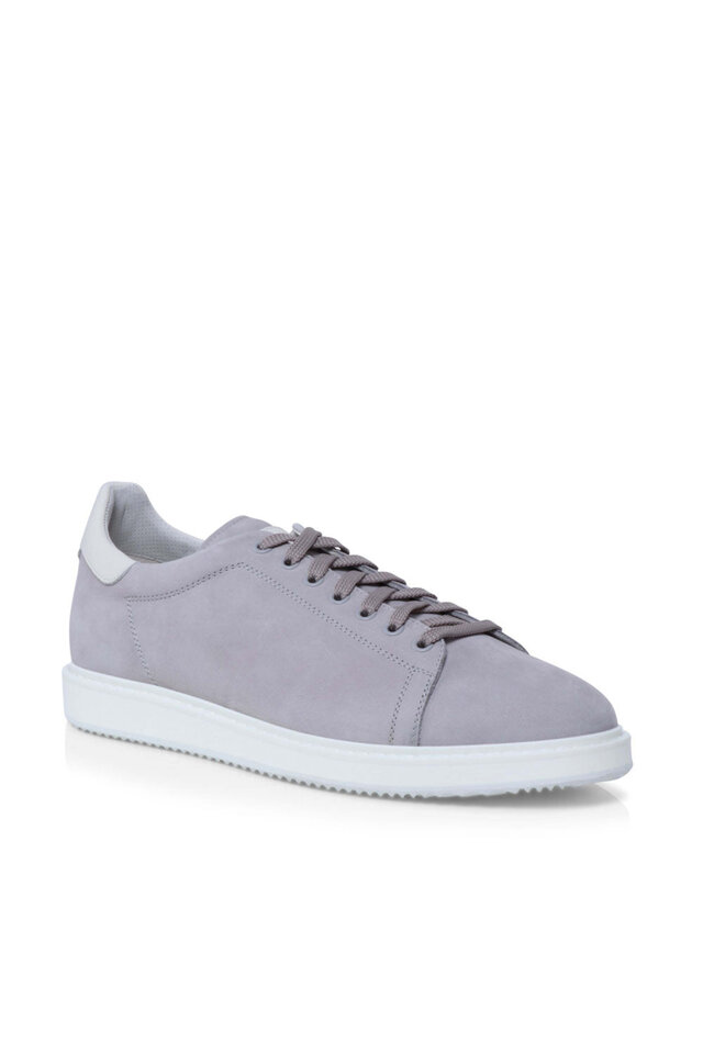 世界的に Brunello Cucinelli - Light Gray Suede Low Top Sneaker パンツ