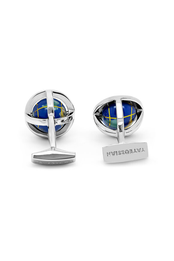 Tateossian - Globe Lapis & Sterling Silver Cufflinks